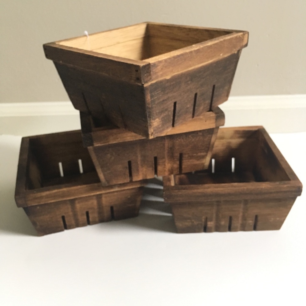 4 Wood Baskets